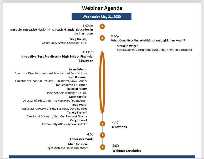 FDIC Webinar Agenda